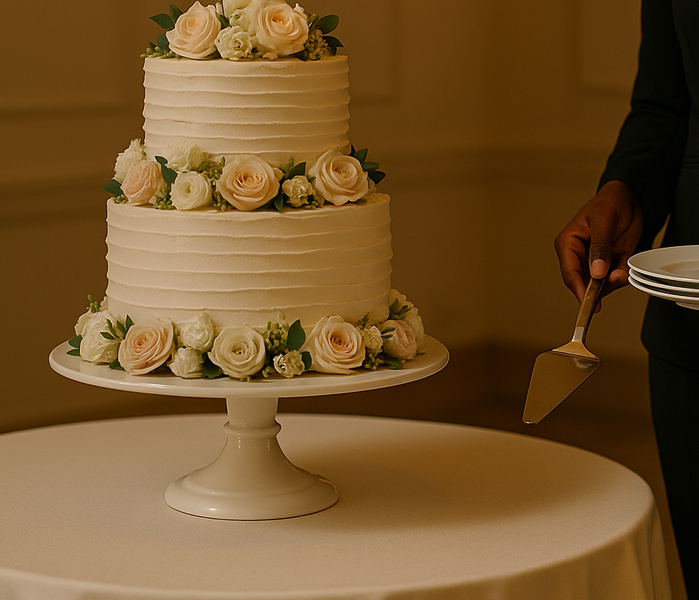 Nos services d'accueil événementiel Gateau De Mariage Elegant Et Petillant 1