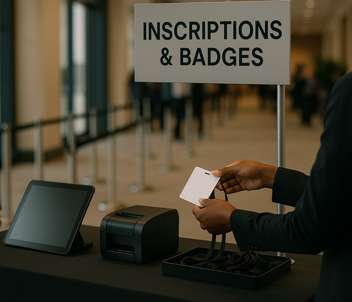 Nos services d'accueil événementiel Inscriptions Et Distribution De Badges 1